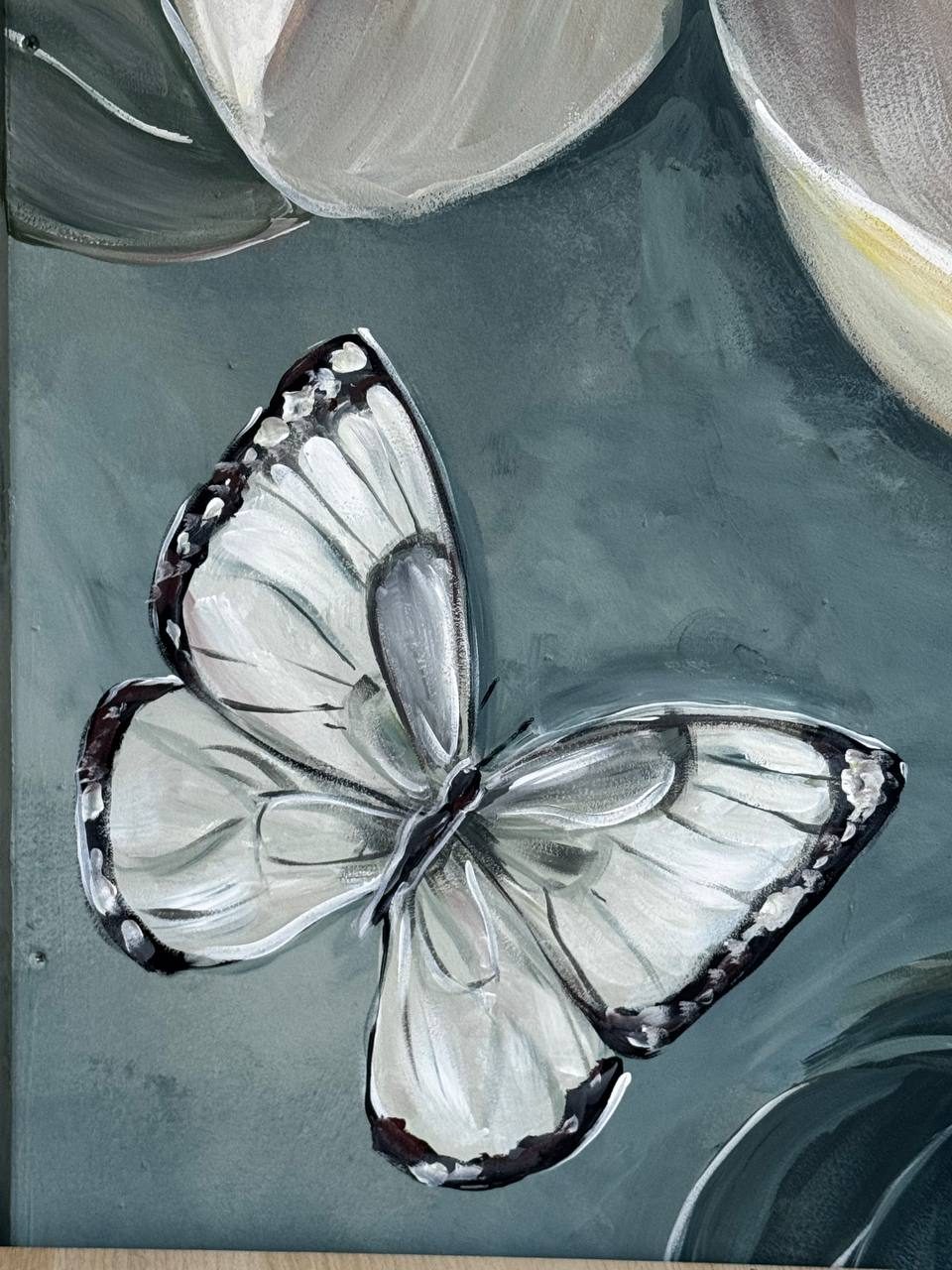 White butterfly — painting by Bohdana Boikiv